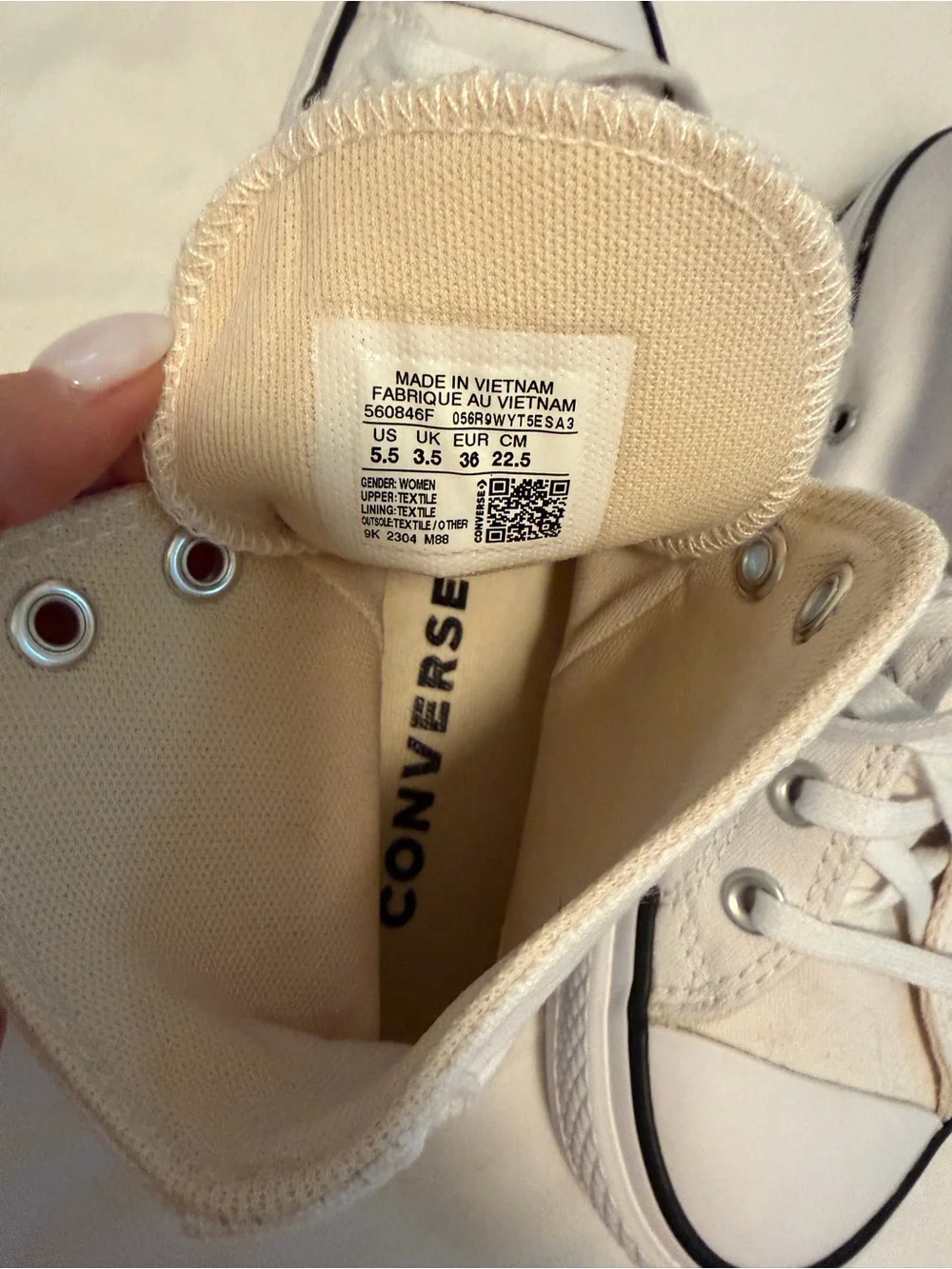 Converse Platform High Top Sneakers - White with Black Trim - Picture 9 of 9